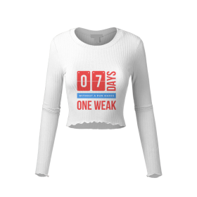 7 days without pun makes one weak - Long sleeve crop top