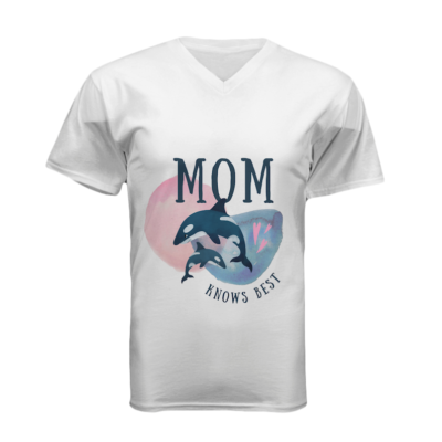 Mom knows best - Short  sleeve V-neck tshirt