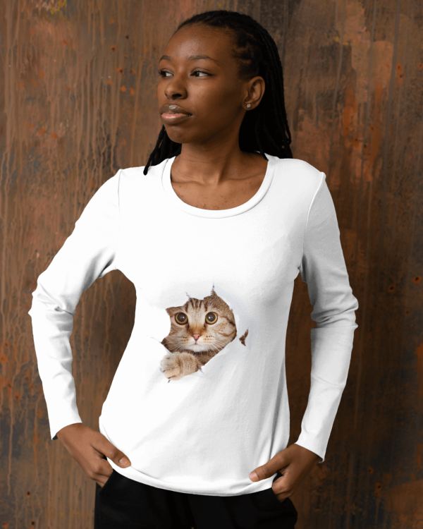 Peeping cat- Long sleeve tshirt