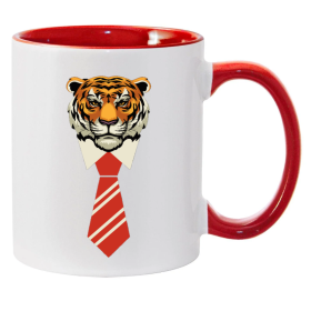 Bossy Tiger Red Two Tone Mug
