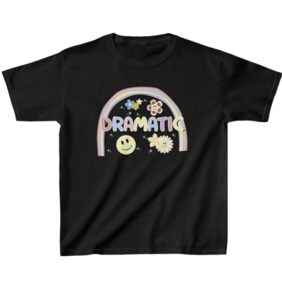 Floral Dramatic Kids' Classic Fit T-Shirt - Funny Saying Apparel - Gift for Kids