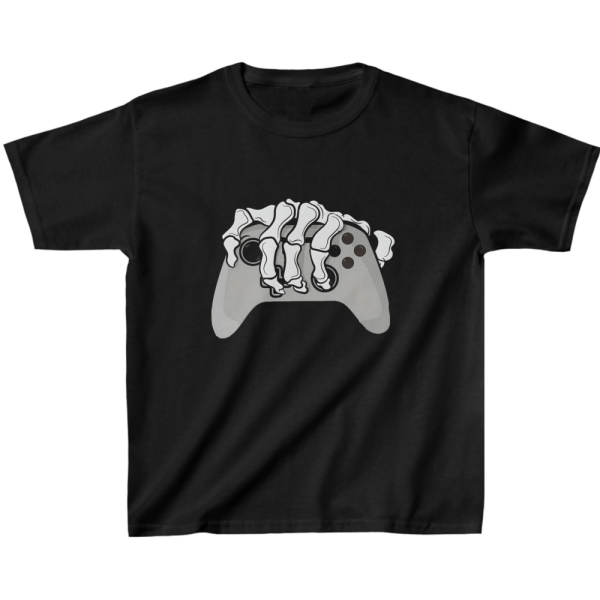 Gamer Skeleton Kids' T-Shirt - Gaming Motif Clothing - Skeleton Print - Image 6
