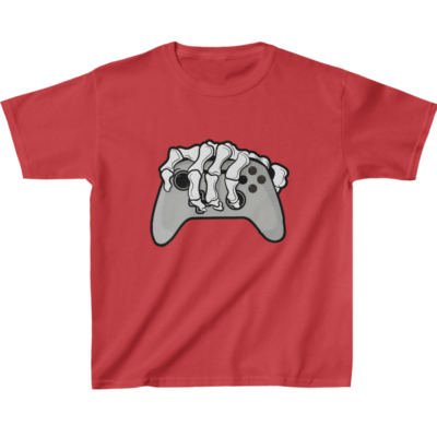 Gamer Skeleton Kids' T-Shirt - Gaming Motif Clothing - Skeleton Print