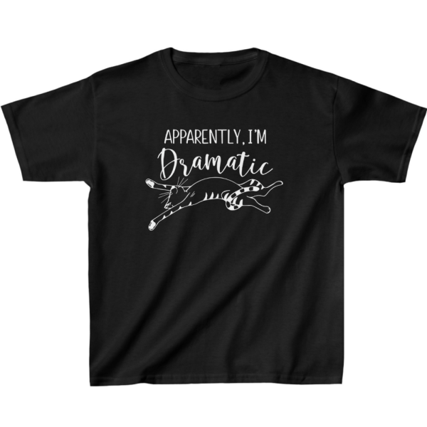 Apparently I'm Dramatic Cat Kids' T-Shirt - Funny Dramatic Print Apparel - Kids Stuff - Image 2