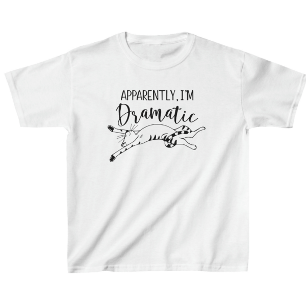 Apparently I'm Dramatic Cat Kids' T-Shirt - Funny Dramatic Print Apparel - Kids Stuff - Image 3