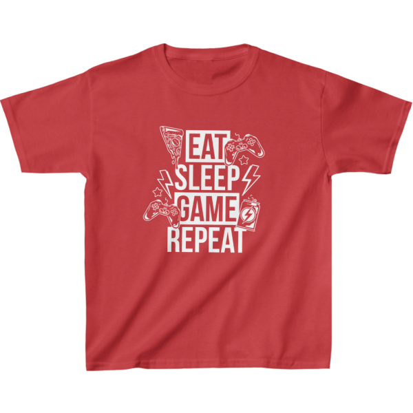 Eat Sleep Game Kids' T-Shirt - Kids' Gaming Stuff - Gaming Print Clothing - Image 4