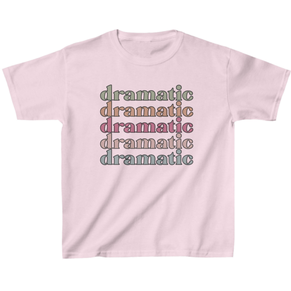 Retro Dramatic Kids’ Classic Fit T-Shirt – Dramatic Fan Apparel – Funny Dramatic Motif Apparel - Image 3