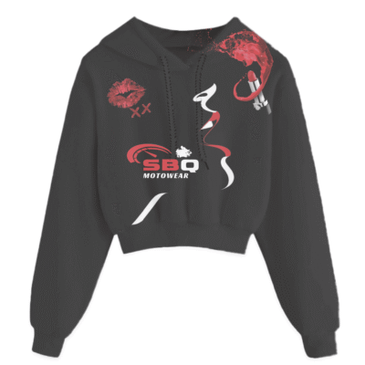 SBQ Motowear Female Crop Hoodie (Black)