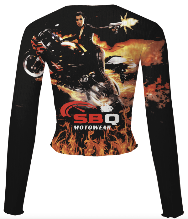 SBQ Women's long sleeve crop top - Image 2